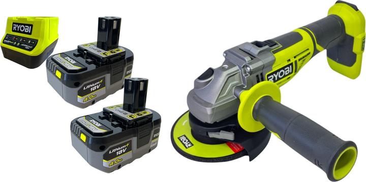 Produktbild Ryobi R18AG7-0 Akku Winkelschleifer 18 V 125 mm Brushless + 2x Akku 4,0 Ah + Ladegerät (125 mm)