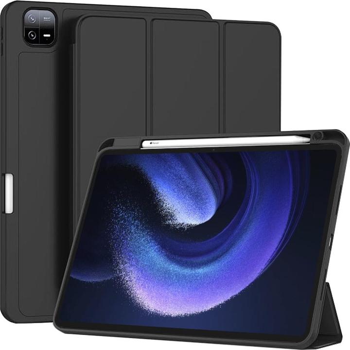 Techsuit - Flex Trifold (with Pencil Holder) - Xiaomi Pad 6 / Pad 6 Pro - Black (Xiaomi Pad 6, Xiaomi Pad 6 Pro)