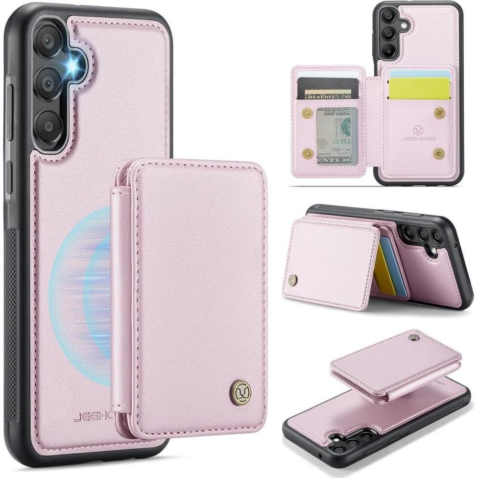 Cover-Discount Galaxy A55 - 2-in-1 Backcover mit Kreditkarten-Etui (Samsung Galaxy A55), Smartphone Hülle, Rosa