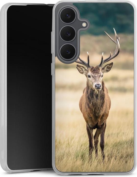 Produktbild DeinDesign Silikon Hülle für Samsung Galaxy S25 FE Handyhülle Case Smartphone Schutzhülle Hirsch Wald Wiese (Samsung Galaxy S25 FE)