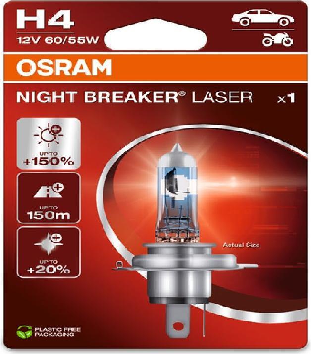 Actual product image Osram 64193NL-1BL Halogen Leuchtmittel Night Breaker® Laser Next Generation H4 6 (H4)