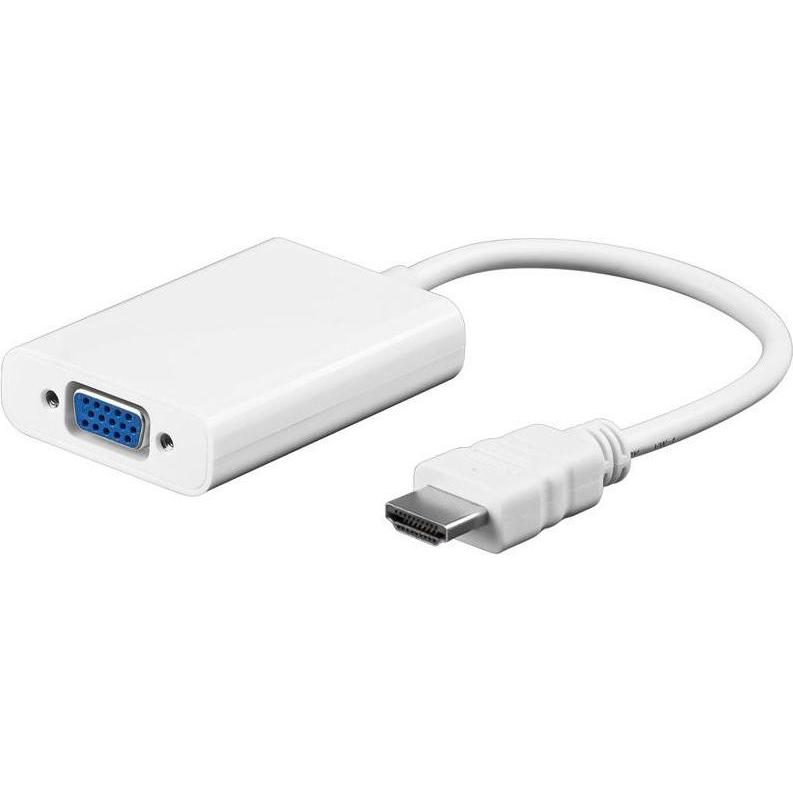 Goobay HDMI (Typ A) — VGA (VGA, 15 cm), Adattatore dati + video, Bianco