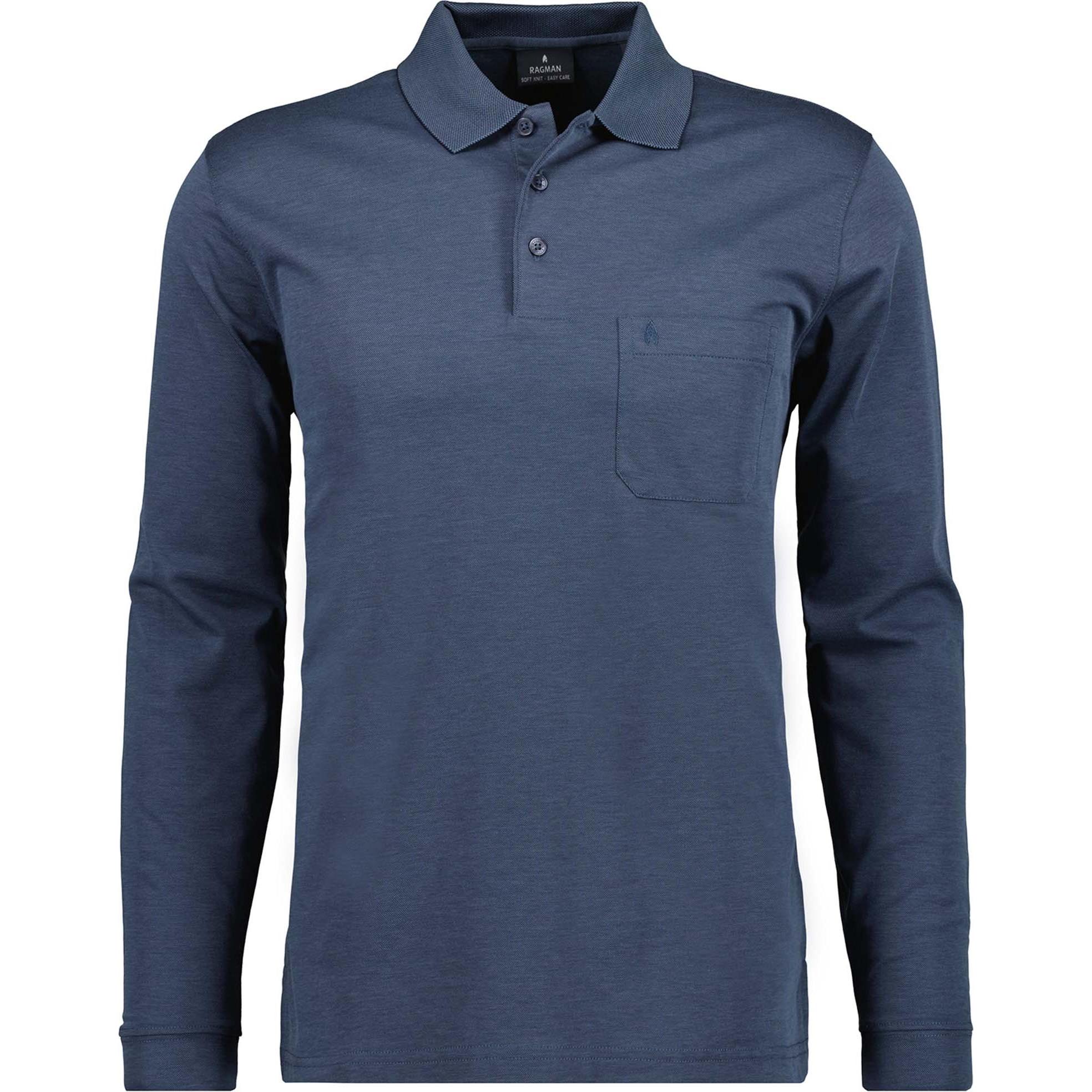 Ragman, Herren, Shirt, Poloshirt Casual Bequem sitzend, Blau, (6XL)