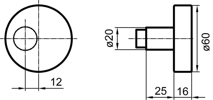 Image du produit Glutz Boutons de porte 5830 CrNi mat (Bouton de porte)