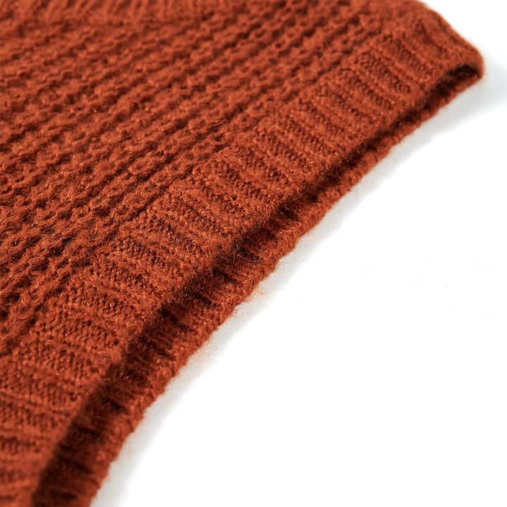 Produktbild vidaXL Kinder-Pulloverweste Gestrickt Cognac 128,Material: 67 (128)