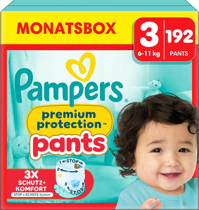 Immagine prodotto Pampers Premium Protection Pants (Dimensione 3, Pacco mensile, 192 Pezzo/i)
