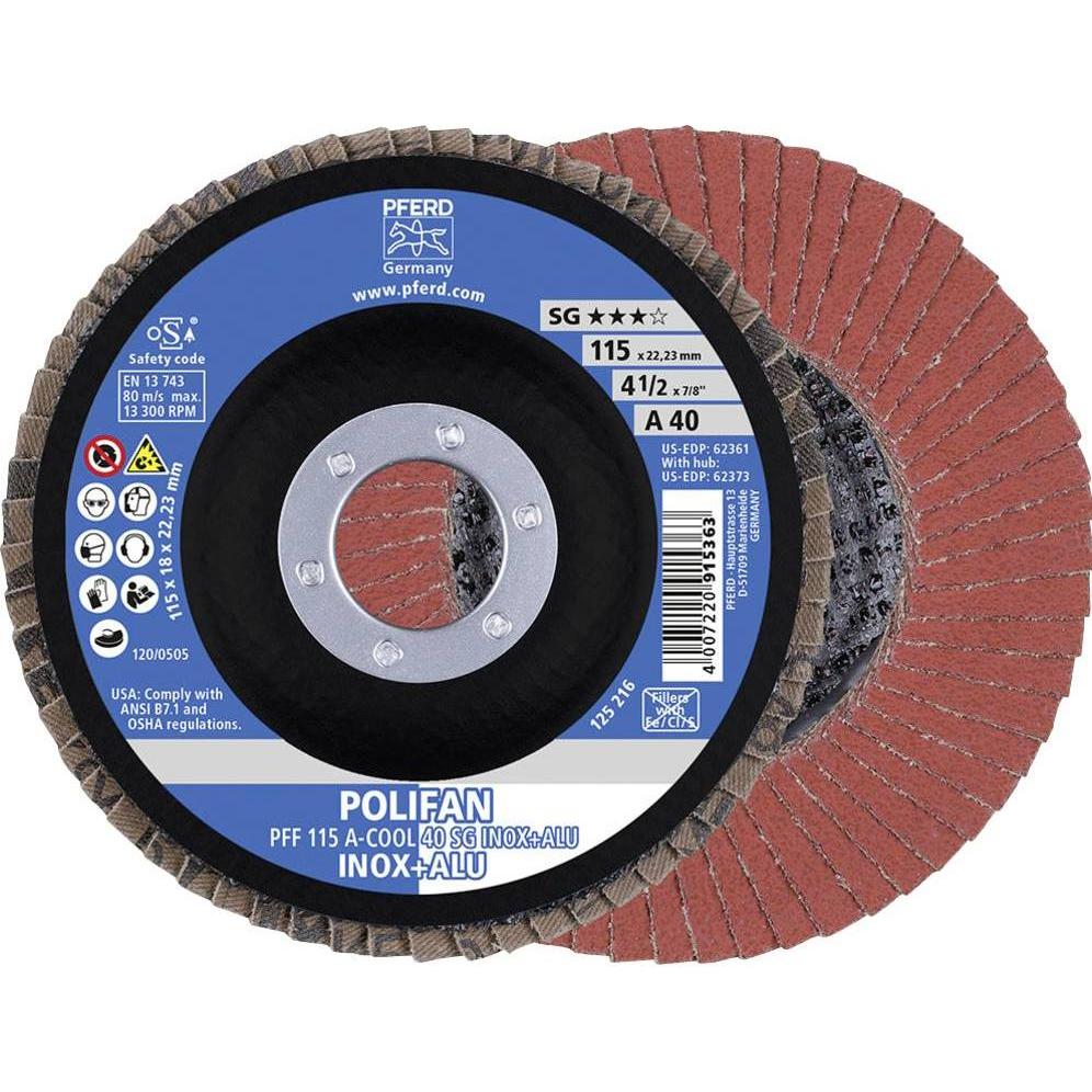 Pferd, Schleifmittel, POLIFANFächerscheibe PFF ACOOL 40 SG INOX ALU (40)