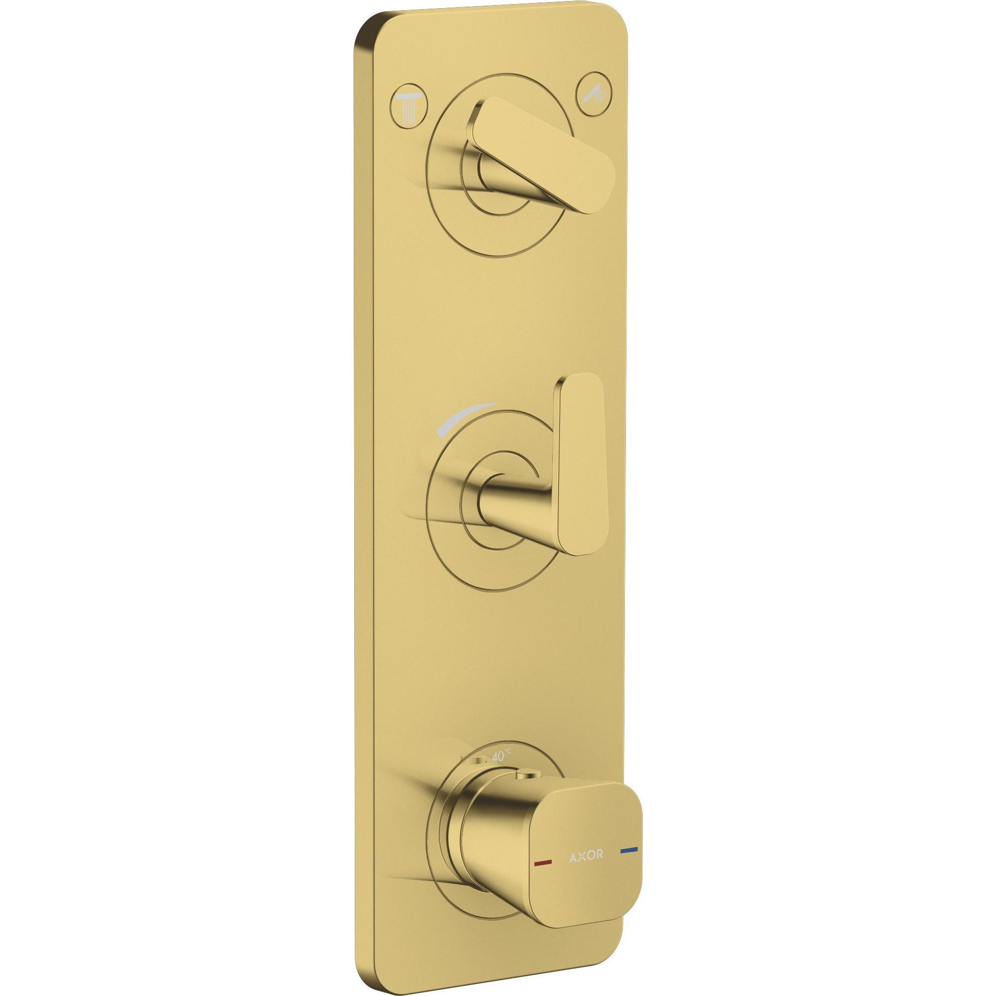 Axor, Rubinetteria per bagno, Citterio C Module thermostatique 380/120 encastré avec plaque pour 2 consommateurs, 49700990