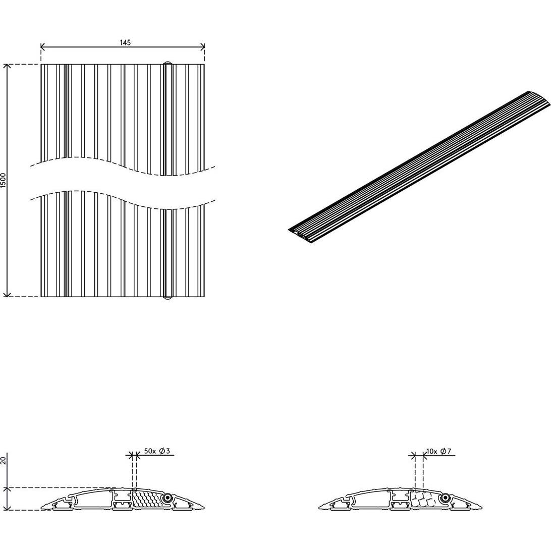 Thumbnail - Dataflex, Kabelschutz + Kabelführung, 31.422 (Kabelschlauch, 1500 mm)