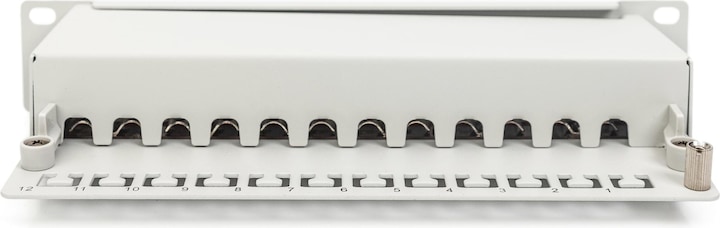 Immagine prodotto Digitus CAT 6A Patch Panel, schermato, 12 porte, 1HE, 10", grigio