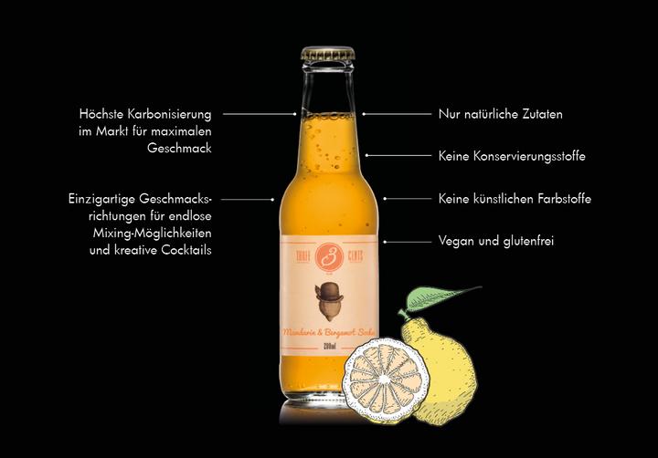 Produktbild Three Cents Mandarin & Bergamot Soda (24 x 20 cl)