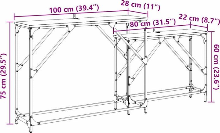 Produktbild vidaXL Konsolentisch (100 x 28 x 75 cm)