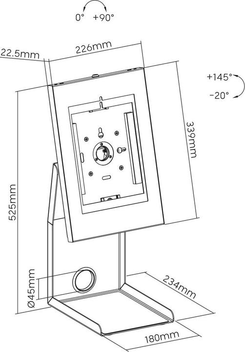 Actual product image Maclean Tablet & Printer POS Stand 1kg max MC-336