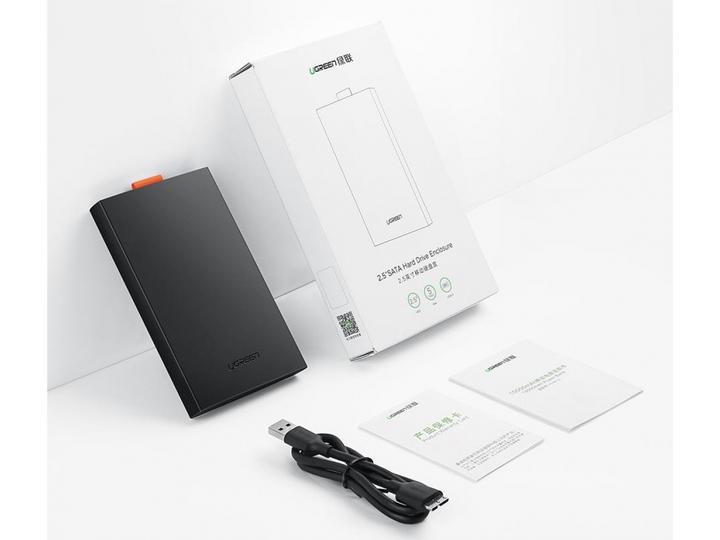 Actual product image Ugreen SSD/HDD enclosure 2.5" USB 3.0 SATA black (CM237) (2.5")