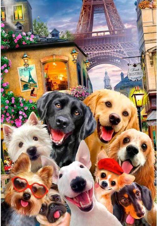 Image du produit WoodenCity Puzzle en bois M Puppies Paris (200 pièces)