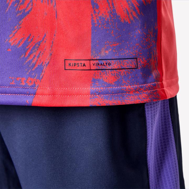 Produktbild Kipsta Kinder Fussball Trikot kurzarm - VIRALTO Kids Roarrr Mandrill rot/violett (140)