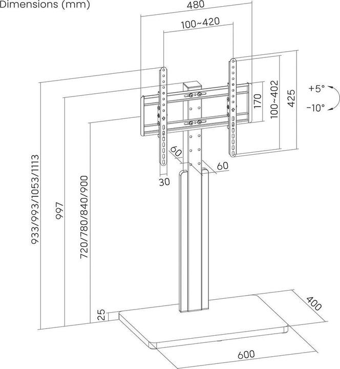 Produktbild PureMounts PM-TVS-10 (40 kg, 32" - 65")