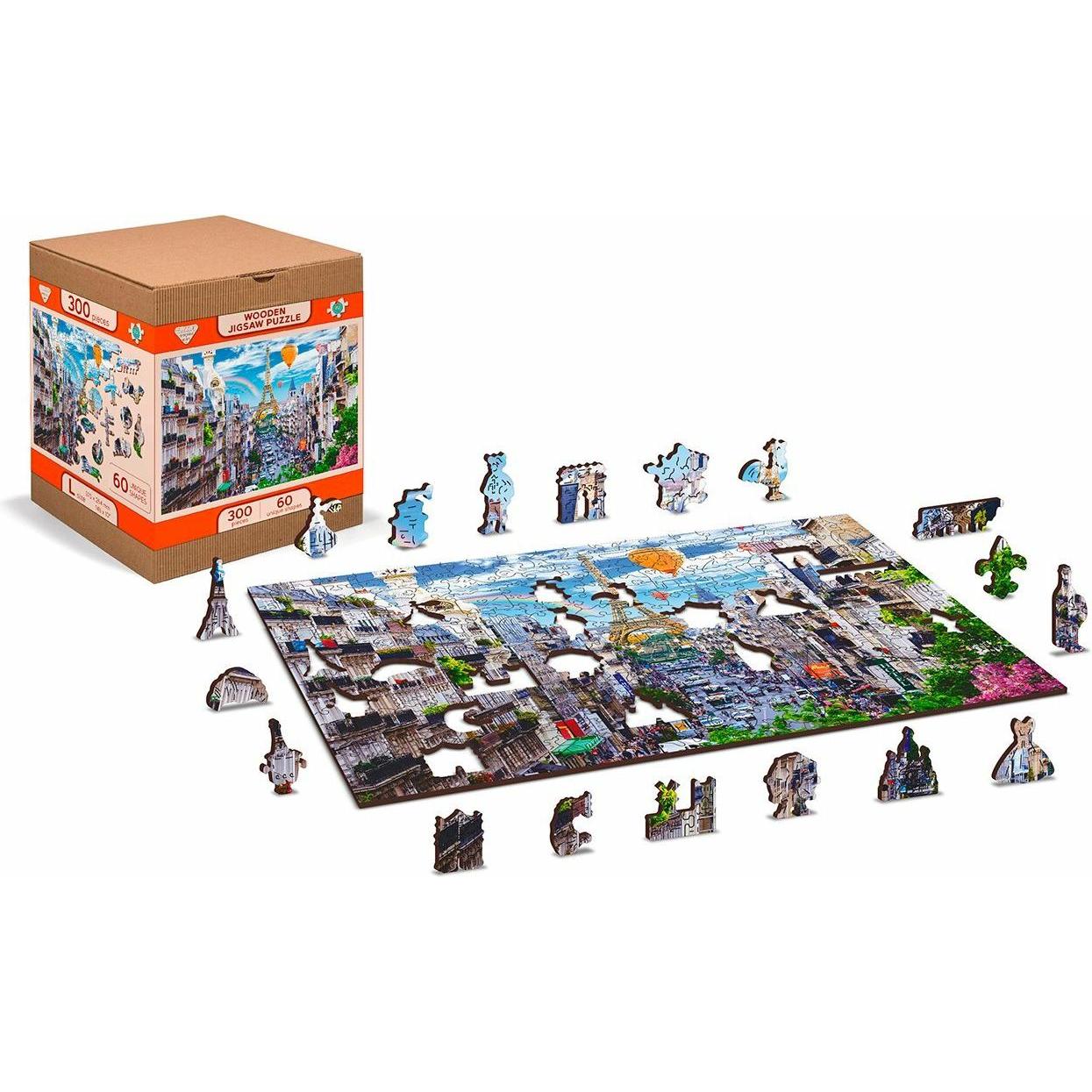 WoodenCity WOODEN CITY Holzpuzzle Busy Paris 2in1, 300 Teile ECO (300 Teile)
