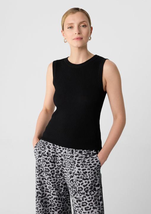 Produktbild Comma Strickpullunder Geripptes Stricktop aus Viskosemix im Slim Fit (36)