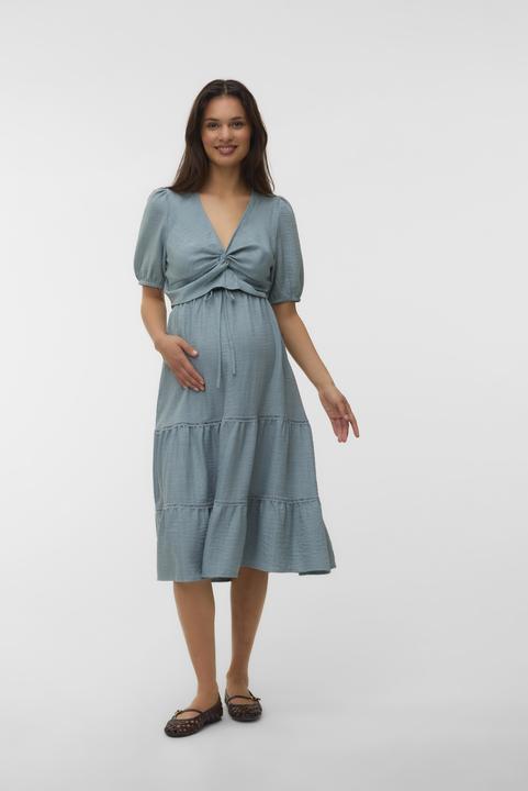 Immagine prodotto Mamalicious Normal geschnitten V-Ausschnitt Elastische Bündchen Puffärmel Top Bluse (XS)