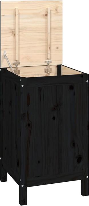 Actual product image vidaXL Laundry chest black 44x44x76cm solid wood pine laundry basket wooden chest