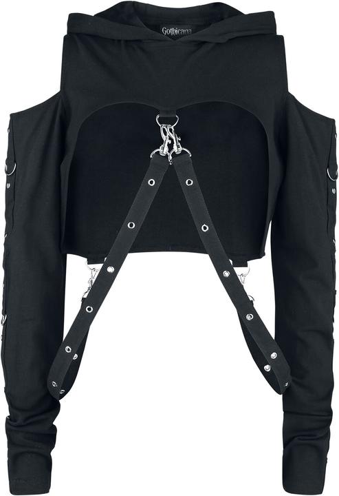 Produktbild Gothicana by EMP Cropped Hoodie mit Riemen (M)