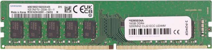 Produktbild 2-Power 16GB DDR4 3200MHz CL22 ECC UDIMM (1 x 16GB, 3200 MHz, DDR4-RAM)
