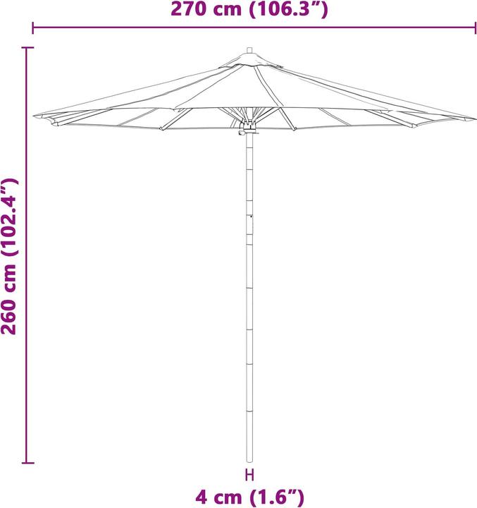 Immagine prodotto vidaXL Garten-Sonnenschirm (2.70 m)