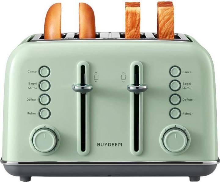 Actual product image Buydeem Toster 4 Slice Toaster, model DT640E, color Cozy Greenish, EU
