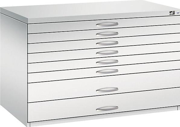 C+P CP 7100 Planschrank lichtgrau 8 Schubladen 110,0 x 76,5 x 76,0 cm (110 x 76.50 x 76 cm)