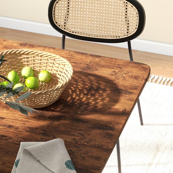 Immagine prodotto Homcom Esstisch Spanplatte, Metall Rustikal-Braun (130 x 80 x 74 cm)