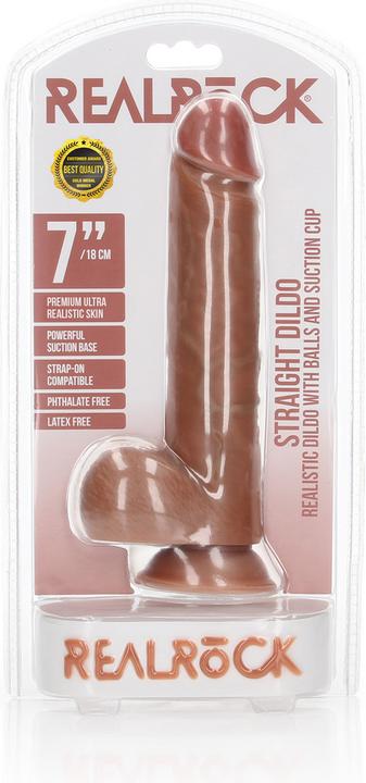 Image du produit RealRock Dildo with Balls and Suction Cup - 7"/ 18 cm