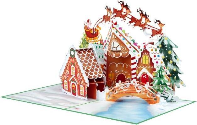 Actual product image MU Classic 3D pop-up Christmas card Saluts Series - Gingerbread house (1 pcs.)