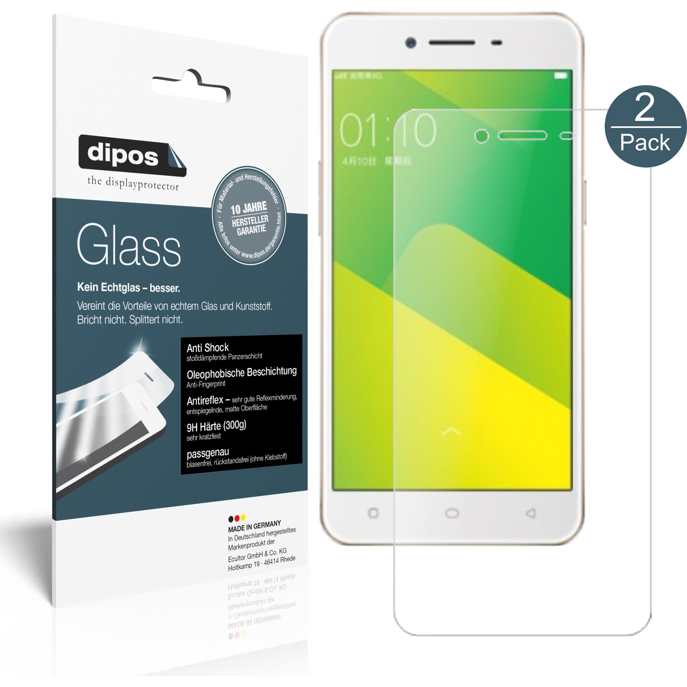 Dipos Displayschutz Anti-Shock (2 Stück, Oppo A57), Smartphone Schutzfolie, Transparent