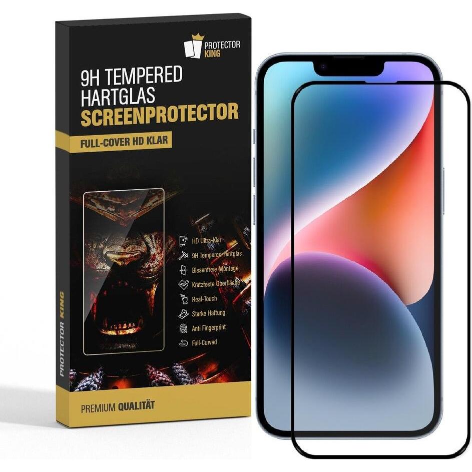 Thumbnail - Protectorking 4x echtes Tempered 9H Panzerhartglas 3D KLAR (4 Stück, Apple iPhone 14), Smartphone Schutzfolie, Transpare...