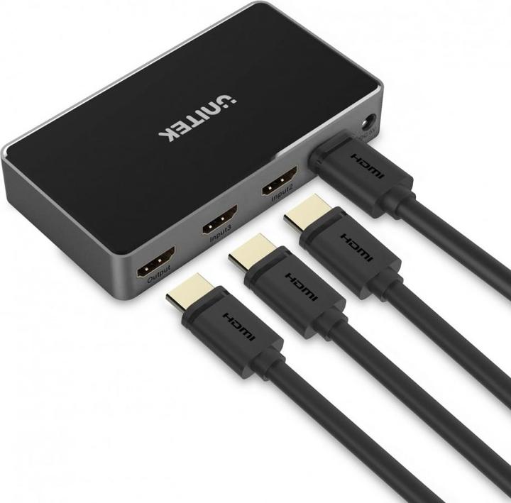 Actual product image Unitek Signal switch HDMI 1.4B 3 in 1 out 4K