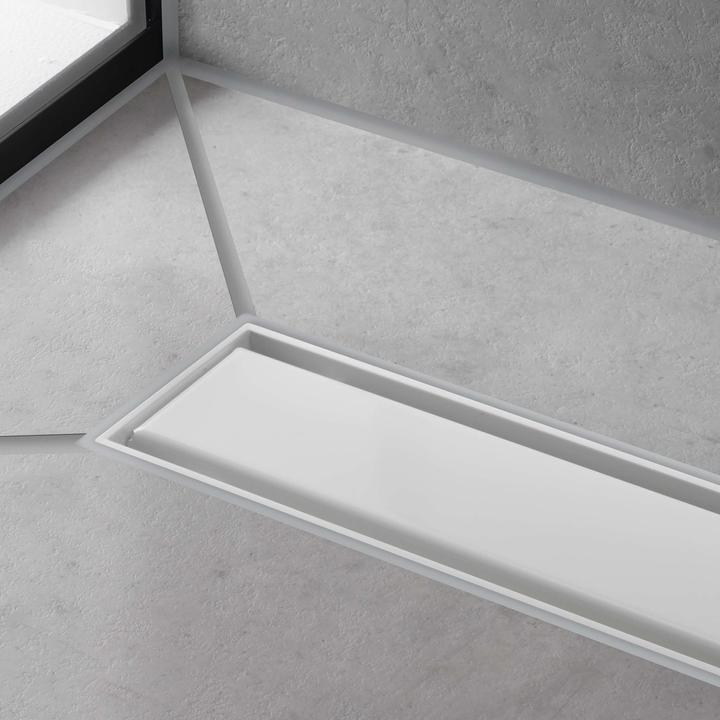 Actual product image hansgrohe HG shower channel RainDrain Match m height-adjustable frame 700mm matt white (700 mm)