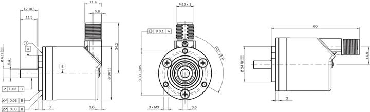 Produktbild Sick AHS/AHM36 Series Absolute Encoder, 4096 ppr, SSI Signal, Solid Type, 6mm Shaft
