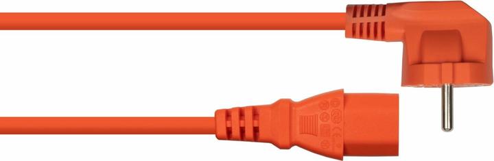 Produktbild Kabelmeister Netzkabel Schutzkontakt-Stecker Typ E+F (90° gew.) an Kaltgeräte-Buchse C13, orange, 1 (3 m)