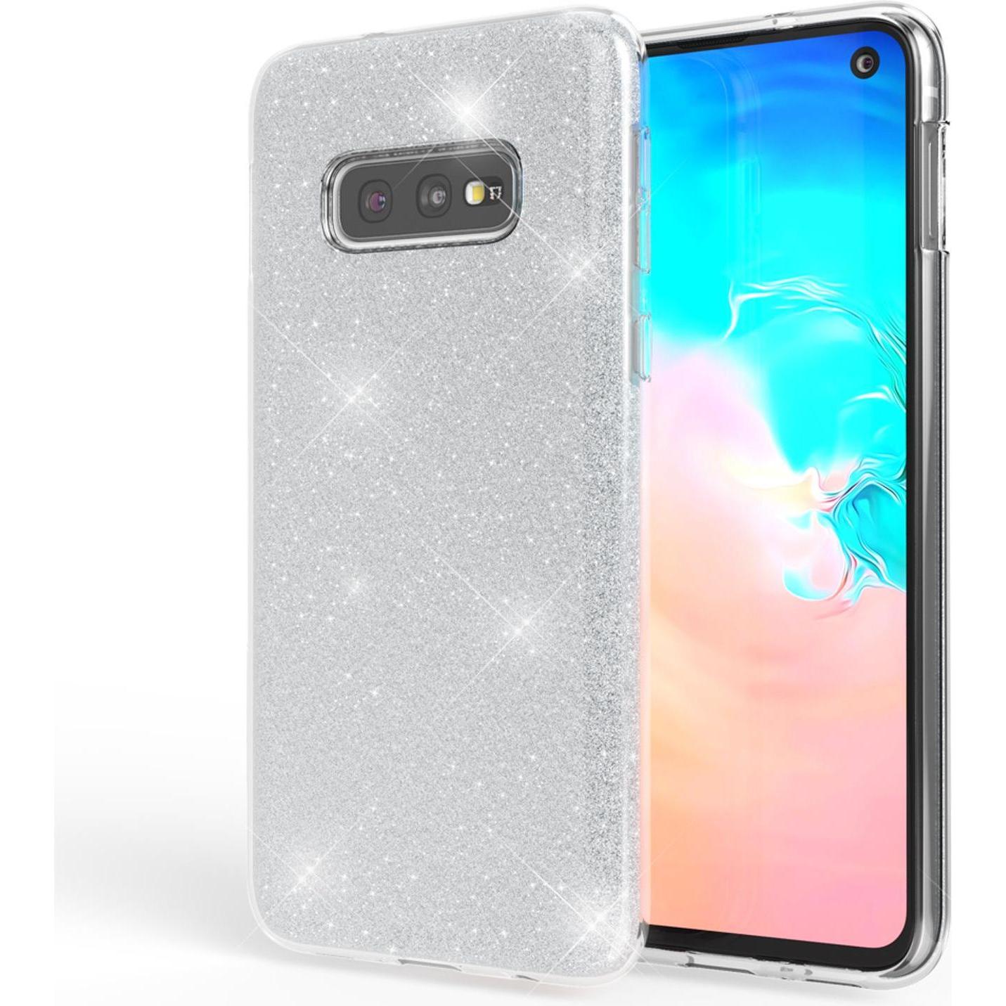 Nalia Glitzer Hülle (Samsung Galaxy S10e), Smartphone Hülle, Silber