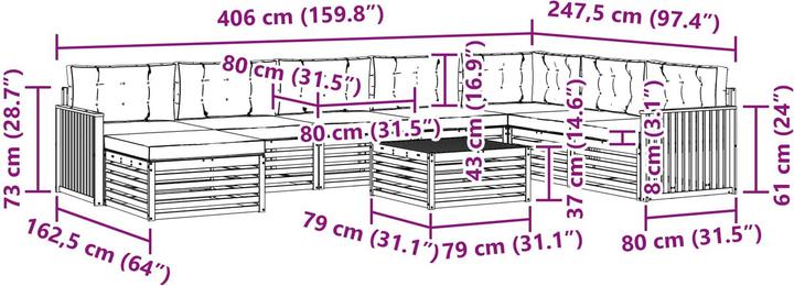 Produktbild vidaXL Outdoor-Sofa