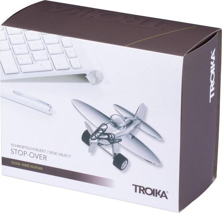 Immagine prodotto Troika STOP-OVER Avion presse-papiers avec aimant à trombones, gris (5 x)