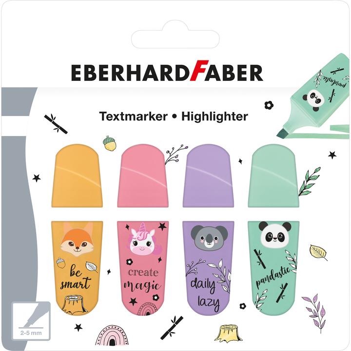 EberhardFaber Textmarkeretui 4ST Mini Animal Pastell (4x)