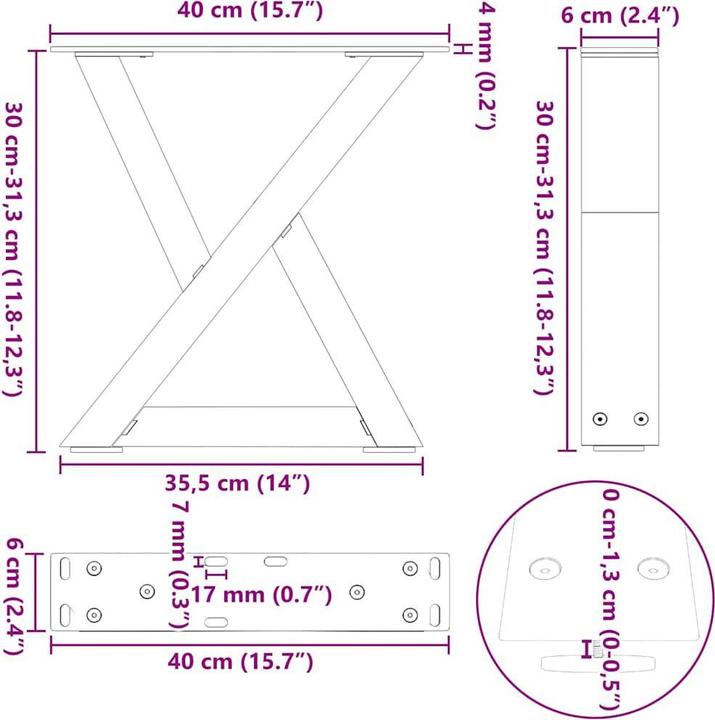 Actual product image vidaXL Couchtischbein