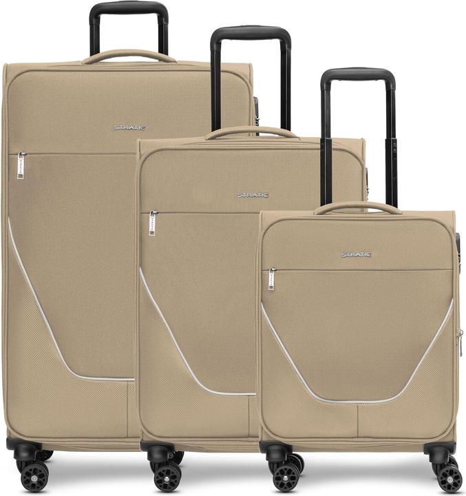 Actual product image Stratic taska 4-wheel suitcase set, 3 pieces, with stretch fold (233 l)