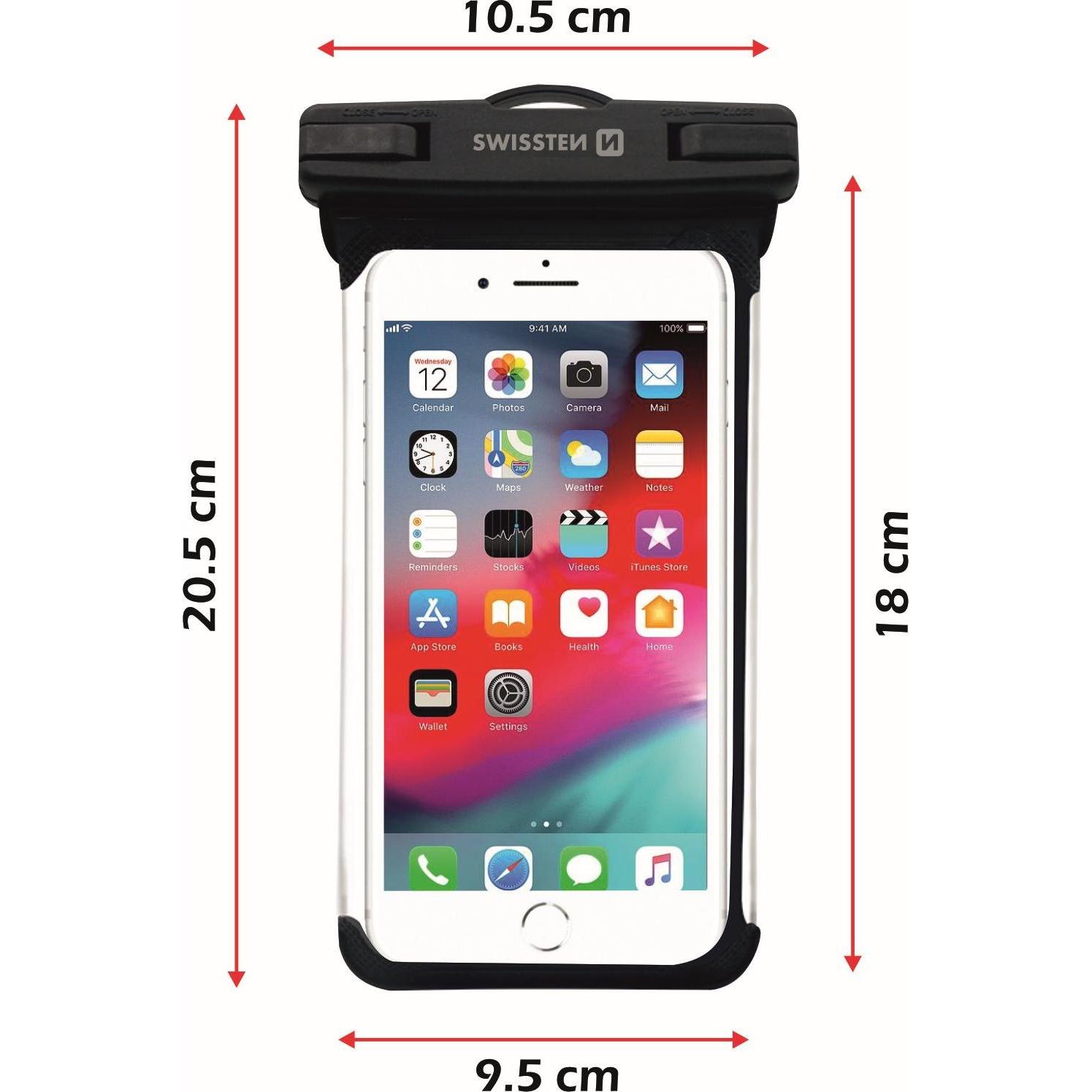 Thumbnail - Swissten Waterproof Case (Universal), Smartphone Hülle, Schwarz