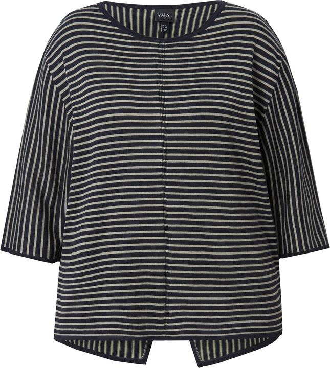 Immagine prodotto Ulla Popken Maglione dal taglio oversize con righe, scollo rotondo e maniche a 3/4 (42, 44)