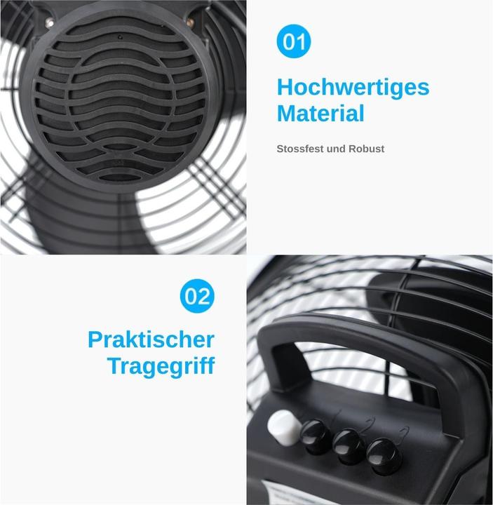 Actual product image Hermex Bodenventilator Standventilator Tischventilator Gebläse Ventilator (45 dB)