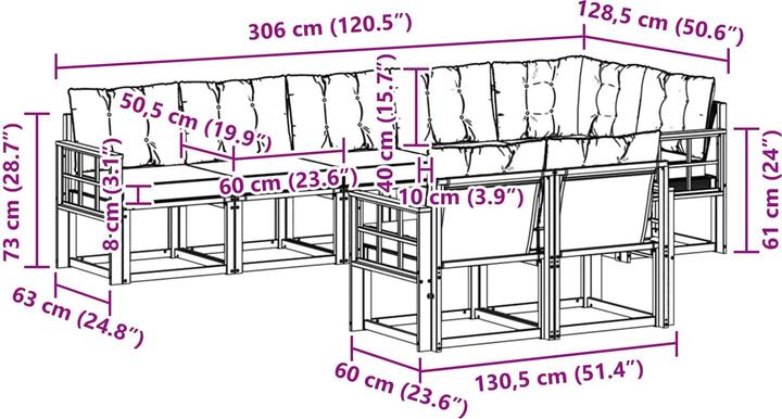 Produktbild vidaXL Outdoor-Sofa