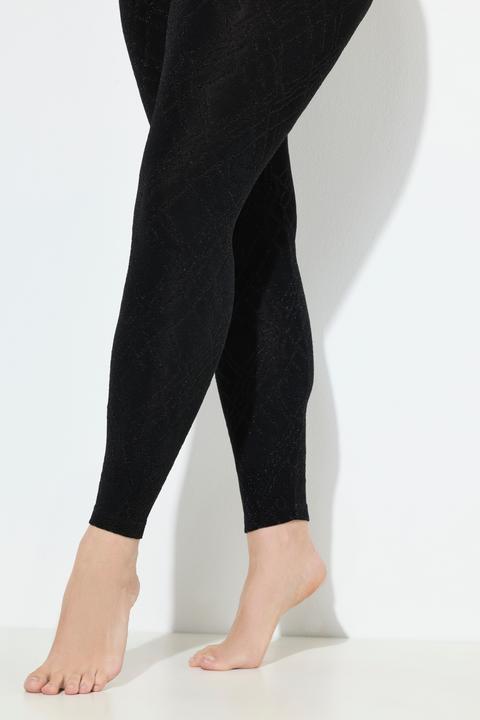 Actual product image Ulla Popken Sparkling Patterned Footless Tights (58, 60)